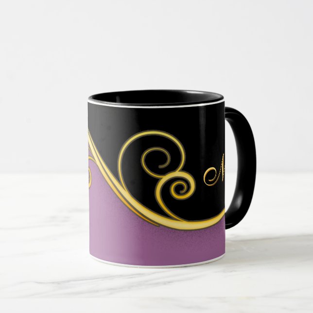 Caneca Raio preto púrpura sem monograma (Frente Esquerda)