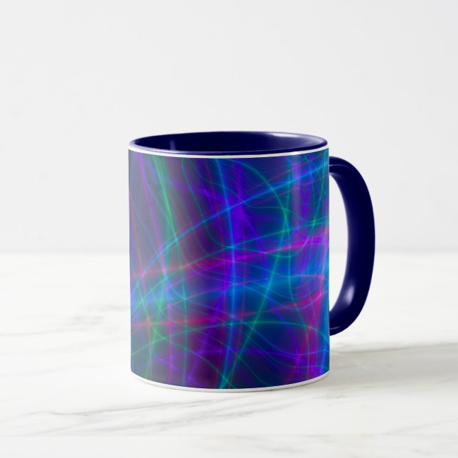 Caneca Raios multicoloridos brilhantes (Frente Esquerda)
