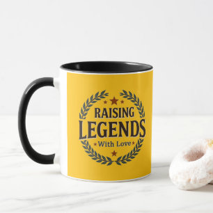 Caneca Raising Legends with Love – Vintage Badge