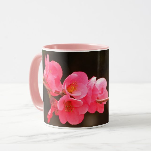 Caneca Rama con hermosas flores (Frente Esquerda)