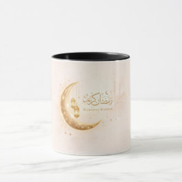 Caneca Ramadan Kareem Gold Crescent Mug – Elegant Islamic