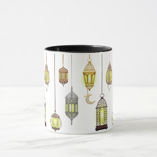 Caneca Ramadan Kareem Lanternas Mubarak Crescente do Islã