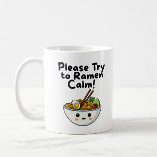 Caneca Ramen Calm, Caneca de Café com Piada de Mac