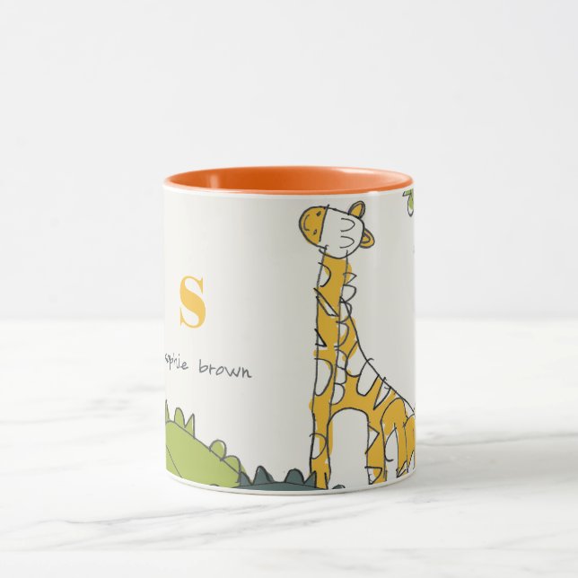 Caneca Rapariga da Selva Selvagem Verde Amarelo e Bonita  (Centro)