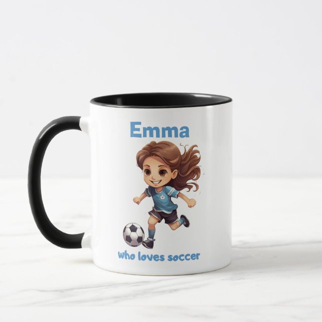 Caneca Rapariga que ama futebol com seu nome (Esquerda)