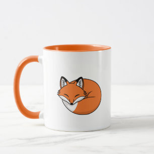 Caneca Raposa de desenho animado dormindo