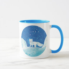 Caneca Raposa do Ártico Pequeno (Vulpes lagopus) Azul Pál