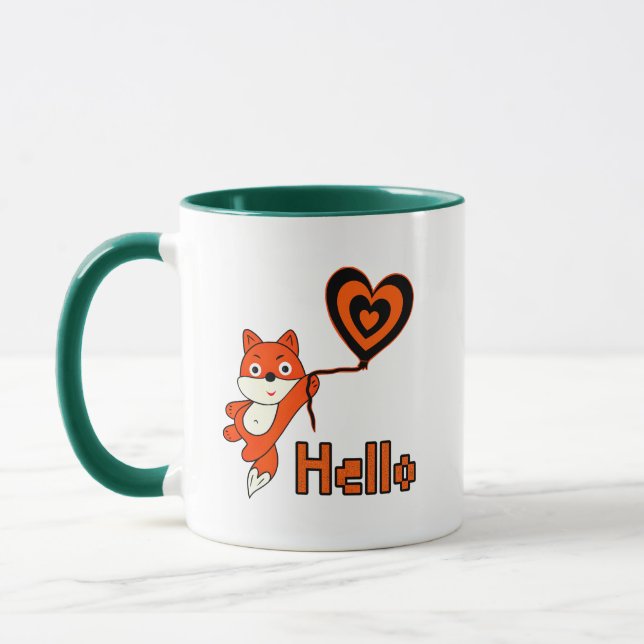 Caneca Raposa laranja com coração (Esquerda)