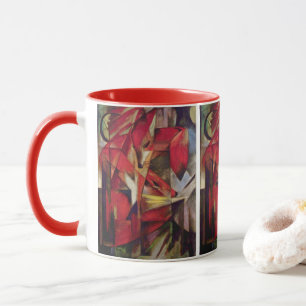 Caneca Raposas de Franz Marc, Abstrato de Vintage, Cubism