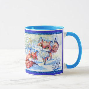 Caneca Raposas do inverno, raposas do inverno