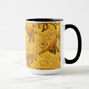Caneca Raposas e ampolas em laranja