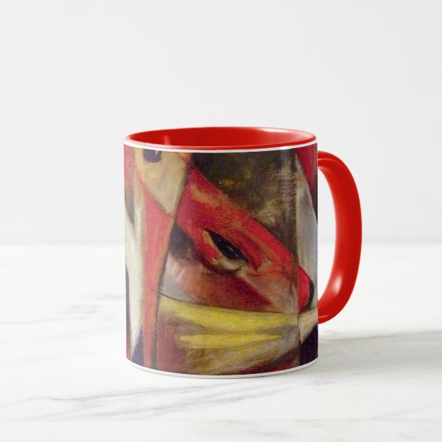 Caneca Raposas por Franz Marc, Arte Cubista Abstrata Anti (Frente Esquerda)