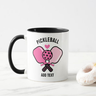 Caneca Raque de Pickleball Rosa com Laço