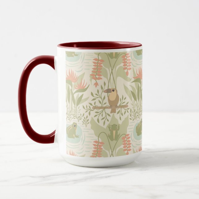 Caneca Rãs e Pássaros Suaves da Selva (Esquerda)