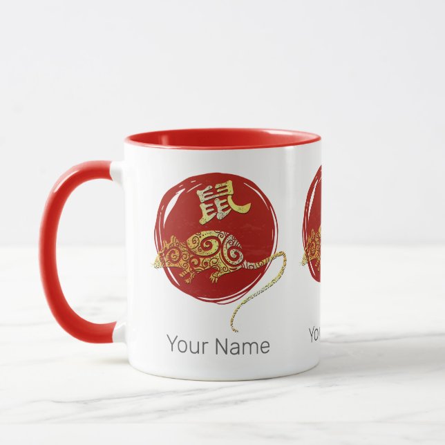 Caneca Rat Chinês - Símbolo de constelação do Horoscópio  (Esquerda)