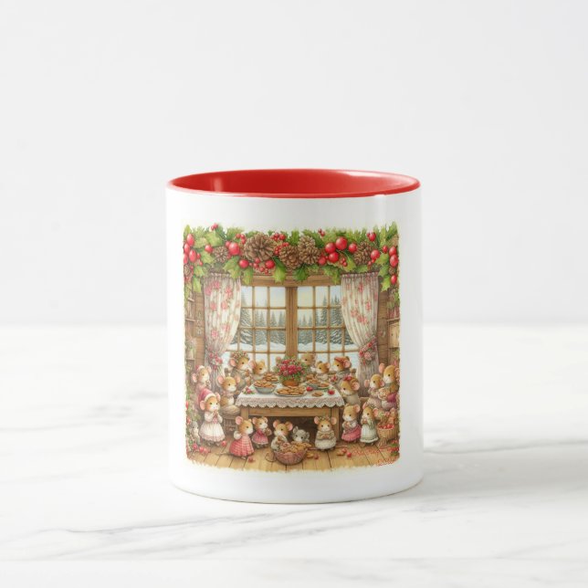 Caneca rato de família de Natal (Centro)