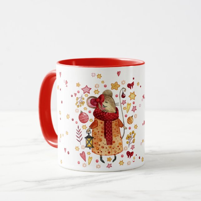 Caneca Rato de Natal com Lanterna (Frente Esquerda)