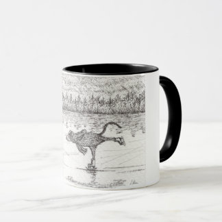 Caneca Rato do Natal do patinagem no gelo,