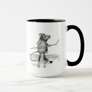 Caneca Rato que guardara a vara de hóquei: Desenho de
