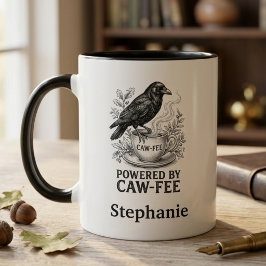 Caneca Raven Caw-Fee Gothic Bird Art Office Gift