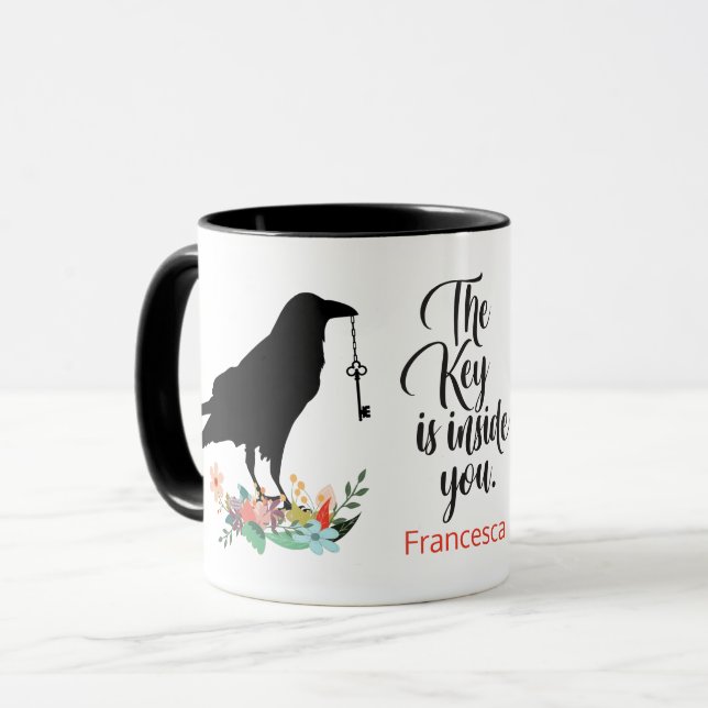 Caneca Raven Inspirational - Totalidade Animal Espiritual (Frente Esquerda)