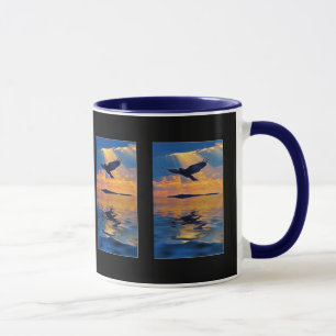 Caneca Raven Místico Voador na Série Sunset Gift Mug