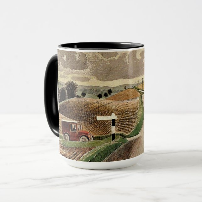 Caneca Ravilious — Wiltshire Landscape, (Frente Esquerda)