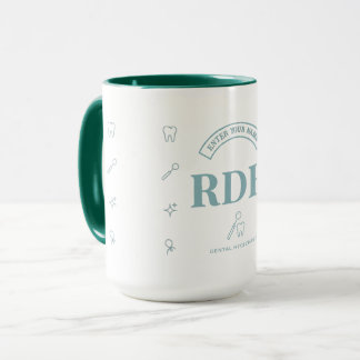 Caneca RDHDental Hygienist Personalized Minimalist Patina