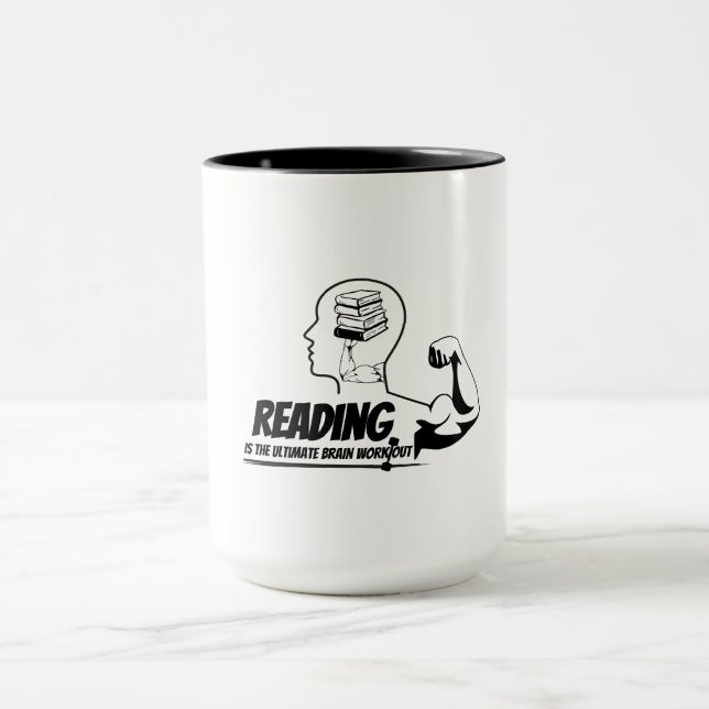 Caneca Reading = Brain Gains Mug (Centro)