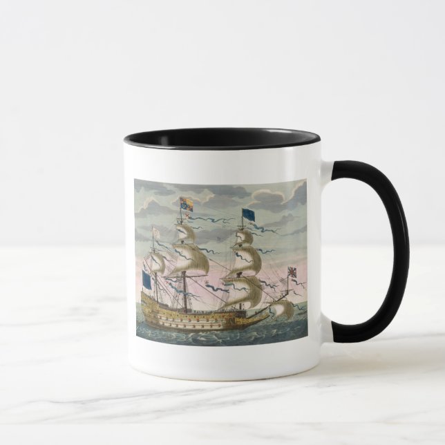 Caneca Real (capitânia) da frota inglesa, voo (Direita)