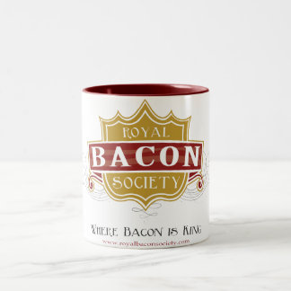 Caneca real do logotipo da sociedade do bacon