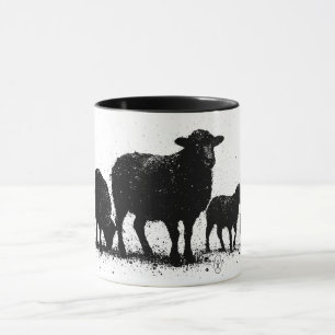 Caneca Rebanho em Silhueta Tinta de Ovelhas de Órcades