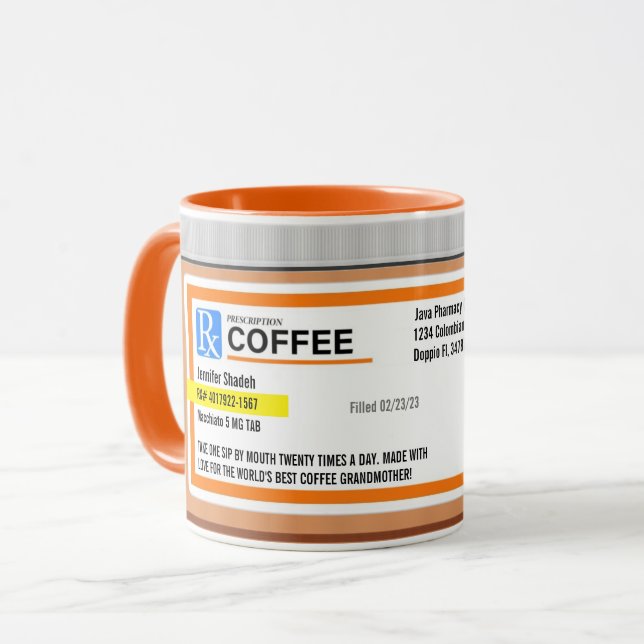 Caneca Receita da melhor avó do mundo personalizada (Frente Esquerda)