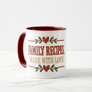 Caneca Receitas da Família, Feitas com Amor