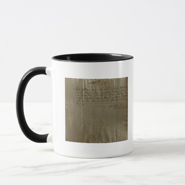 Caneca Recibo da remuneração, o 17 de dezembro de 1704 (Esquerda)