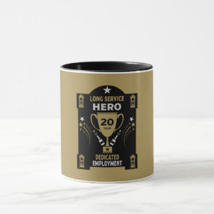 Caneca Reconhecimento do Serviço de Emprego Longo Vinte A