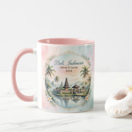 Caneca Recordo do nome do casal personalizado Vintage Pas