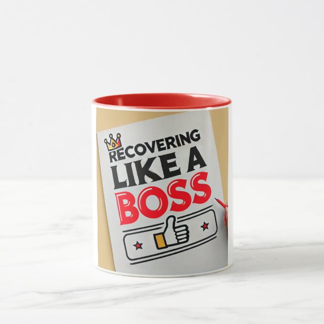 Caneca Recuperando como um chefe - Engraçado, fique bem e (Centro)