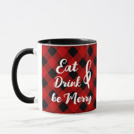 Caneca Red Black Buffalo Gingham Check Mug