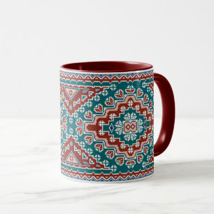 Caneca Red Blue Teal Indígenas Americanos Navajo