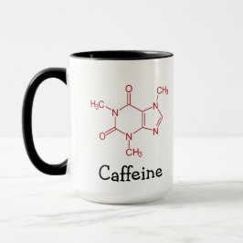 Caneca Red Caffeine Molecule