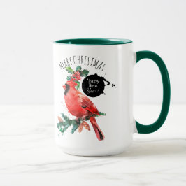 Caneca Red Cardinal Feliz ano novo e Feliz Natal