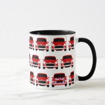 Red Classic Mini Car c/w Union Jack Mug