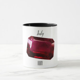 Caneca Red Coffee Mug Ruby Gemstone Julho Birthstone