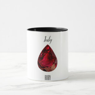 Caneca Red Coffee Mug Ruby Gemstone Julho Birthstone