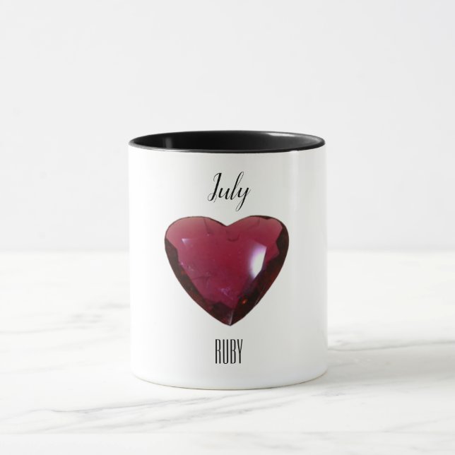 Caneca Red Coffee Mug Ruby Gemstone Julho Birthstone (Centro)