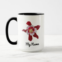 Red Columbine Mug com Nome Personalizado