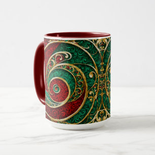 Caneca Red Dourado Feriado Verde de Natal Mug