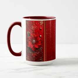 Caneca Red Flower Holiday Mug