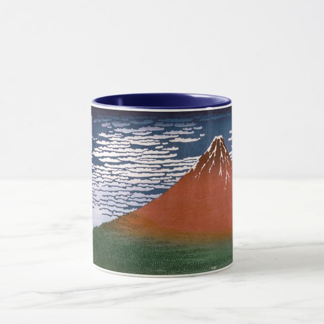 Caneca Red Fuji, Aka Fujiyama Volcano Katsushika Hokusai (Centro)